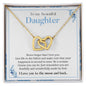 To My Beautiful Daughter | I Love You To The Moon & Back - Interlocking Hearts necklace